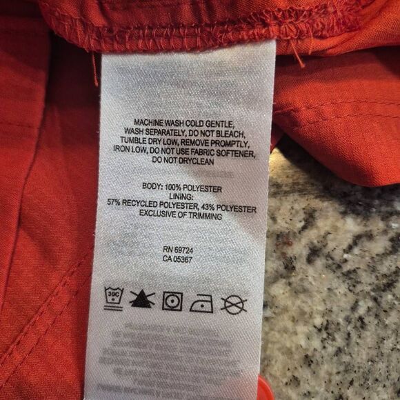 Columbia Men's Dark Orange Red Polyester Button Down Outdoor Quick Dry Ventilate - Picture 10 of 11